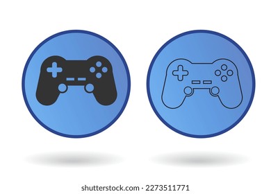 Game controller icon. Game accessory set line and background vector ilustration.