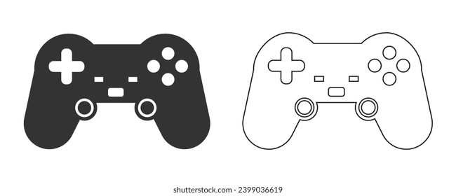 Icono del controlador de juegos. Línea de juego accesorio e ilustración vectorial de fondo.