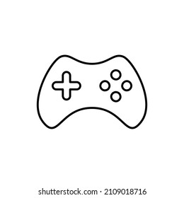 Game controller icon in black line style icon, style isolated on white background