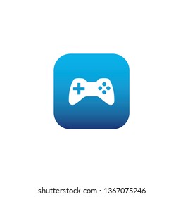 Game controller icon with blue background 