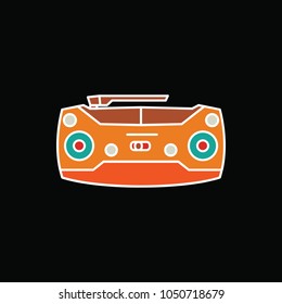 Game controller icon. Cartoon Game controller vector icon for web design isolated on black background