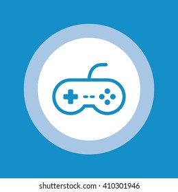 Game controller icon in circle . Vector illustration