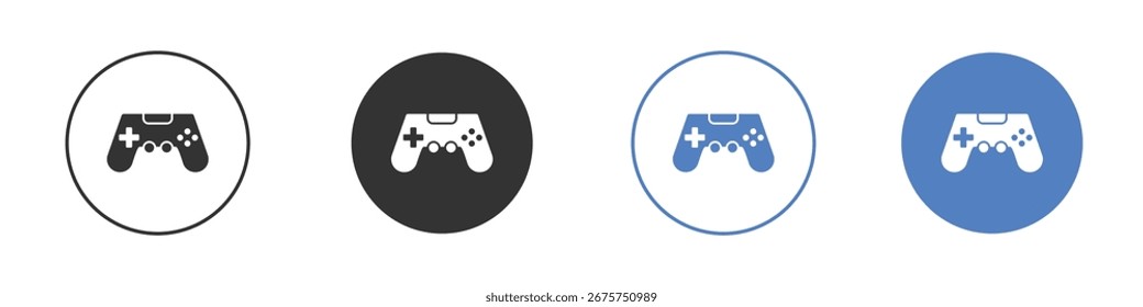 Colección del icono del regulador del juego para el App en colores negros y azules