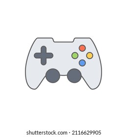 Game controller icon in color icon, isolated on white background 