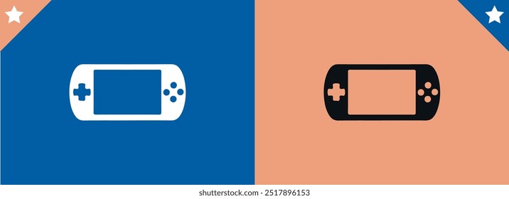Game controller icon design. Game controller icon in trendy silhouette style design. Vector illustration.
