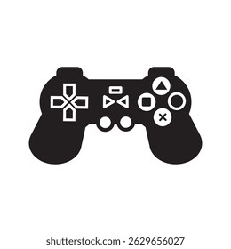 Design de ícone do controlador de jogo. Ícone do controlador do jogo no design de estilo silhueta moderno. Ilustração vetorial.
