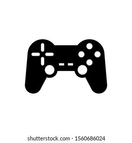 game controller icon in fblack flat design, vector illustration eps 10