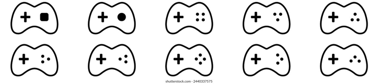 Game controller icon. Gamepads vector icon line art set. Video game console icon. Vector illustration.