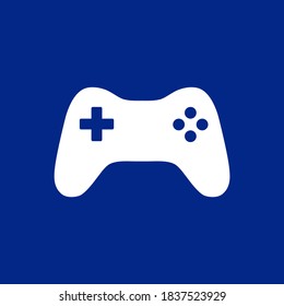 Game controller icon isolate on blue background.