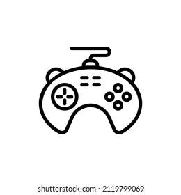  game controller icon, isolated gadget outline icon in light grey background, perfect for website, blog, logo, graphic design, social media, UI, mobile app, EPS 10 vector illustration