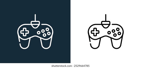 game controller icon isolated on white and black colors. game controller outline linear vector icon from computer peripherals collection for mobile apps, web and ui.