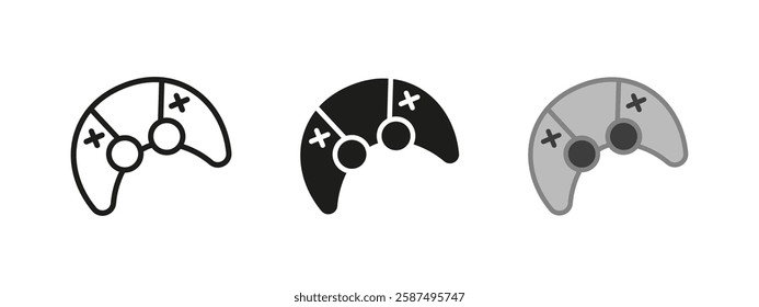 Game controller icon. Joystick and gaming symbol. Console device vector illustration. Interactive entertainment system pictogram. Digital play and competition concept.