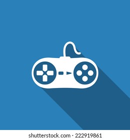 game controller icon with long shadow