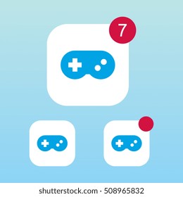 Game Controller Icon With Notification