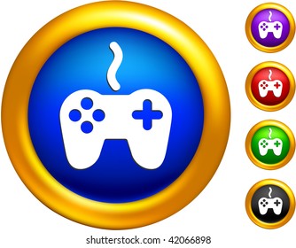 game controller icon on buttons with golden borders