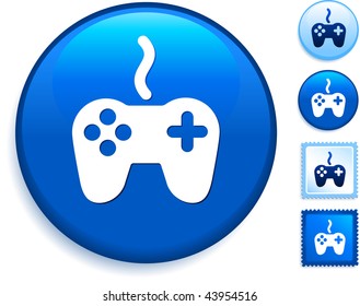 Game Controller Icon on Internet Button Original Vector Illustration