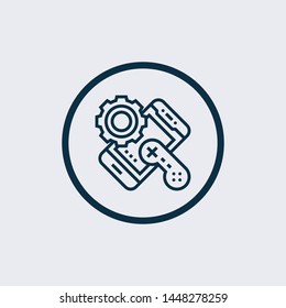 Game controller icon. Outline gamepad logo. Modern vector thin line icon