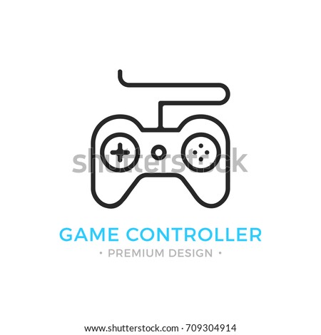 Game controller icon. Outline gamepad logo. Modern vector thin line icon isolated on white background