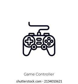 Icono del controlador de juegos. Diseño de icono de estilo de esquema aislado en fondo blanco