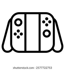 game controller icon in outline style on white background