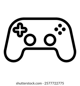 game controller icon in outline style on white background