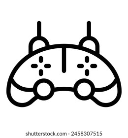 Game controller icon outline vector. Videogame joystick. Electronic control accessory