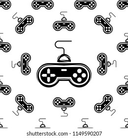 Game Controller Icon Seamless Pattern Vector Art Illustration
