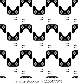 Game Controller Icon Seamless Pattern Vector Art Illustration
