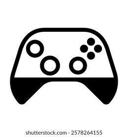 game controller icon in semi solid style on white background