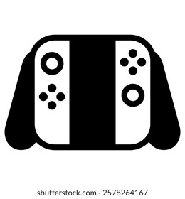 game controller icon in semi solid style on white background