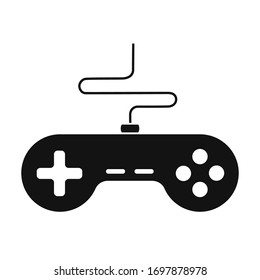 Game controller icon silhouette isolated on white background. Vector illustration