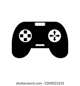 Game controller icon silhouette isolated on white background. 
