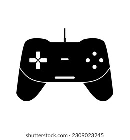 Game controller icon silhouette isolated on white background. 