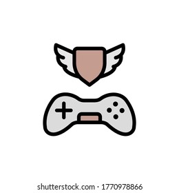 Game controller icon. Simple color with outline vector elements of video game icons for ui and ux, website or mobile application