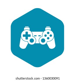 Game controller icon in simple style on a white background