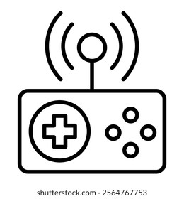 Game controller icon in thin line style. Vector illustration graphic design  