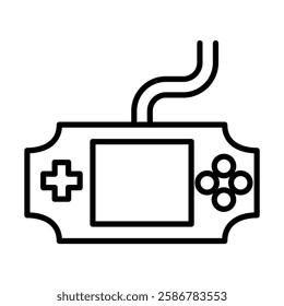 Game controller icon in thin line style