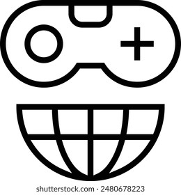 game controller icon. Thin linear style design isolated on white background