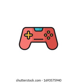 game controller icon vector illustration filled outline style design. isolated on white background