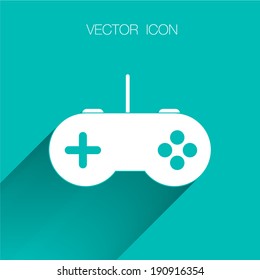 Game controller icon, vector illustration. Flat design style
