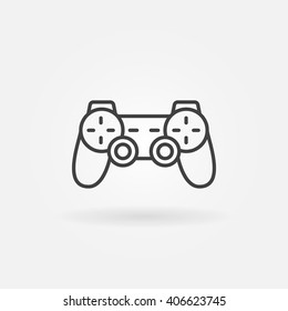 Game controller icon - vector linear wireless console joystick symbol or logo element