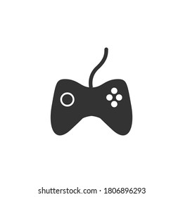 Game controller icon vector, on white background.