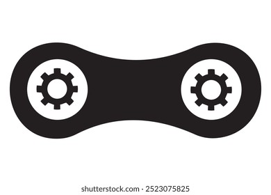 Game controller icon, vector. Settings, gear, cogwheel silhouette icon, logo design foe app, website. Settings icon, gear icon with stroke line symbol vector on white background. Vector illustration.