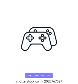 Game controller icon vector stock illustration design template. Editable stroke.
