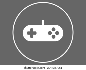 Game controller icon. Vector video game isolated on dark background
