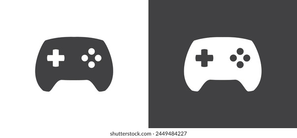 Game controller icon, Video game console. Black joystick vector, Gamepad icon vector illustration logo template in trendy flat style black and white background.