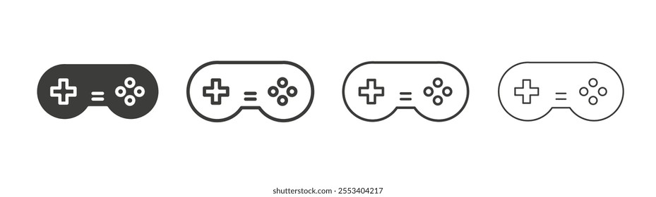 Game controller icons collection. vector set in black color