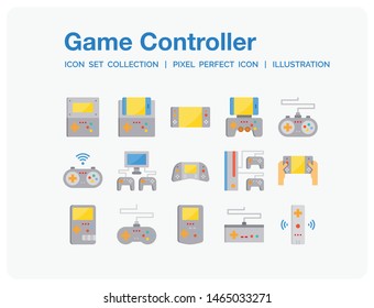 Game Controller Icons Set. UI Pixel Perfect Well-crafted Vector Thin Line Icons. The illustrations are a vector.