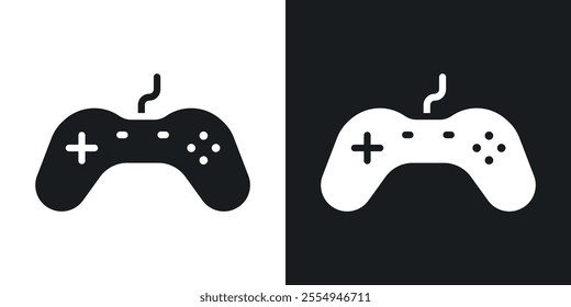 Game controller icons in solid black and white colors