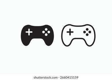 Símbolos de ícones do controlador de jogo em vetor plano